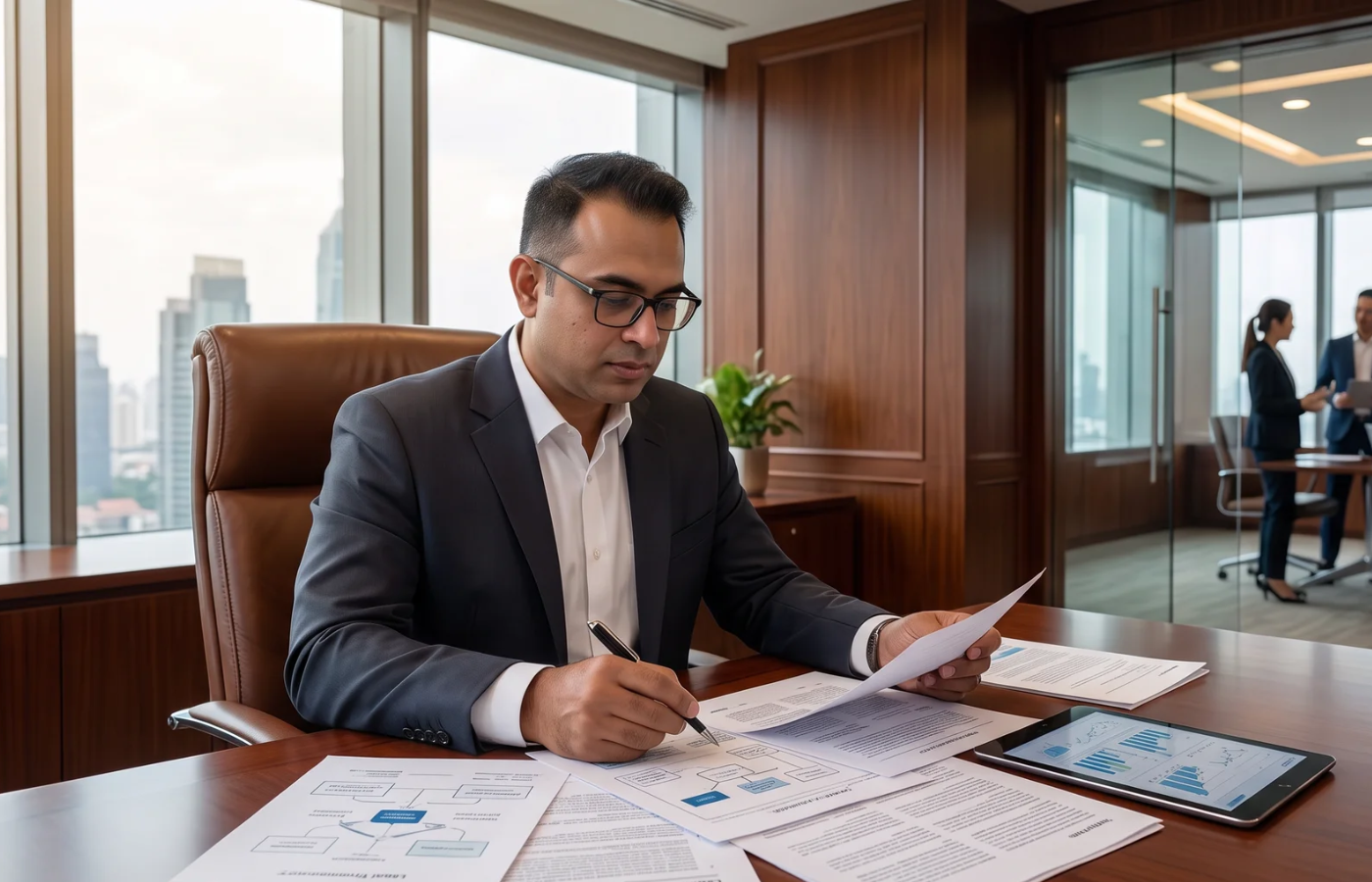 Legal professional reviewing court and case information